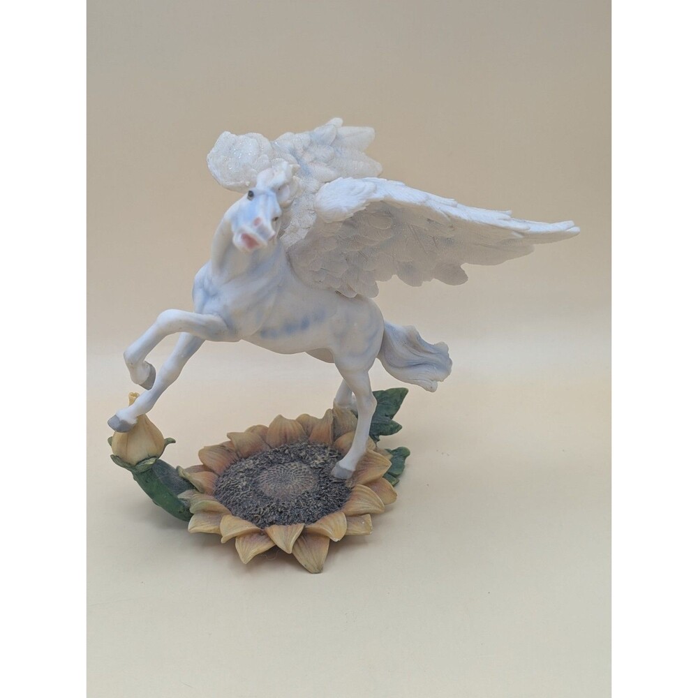 Munro DIOSAPOSE Faerie Glenn White Pegasus Figure FG6806 Winged Horse Sunflower